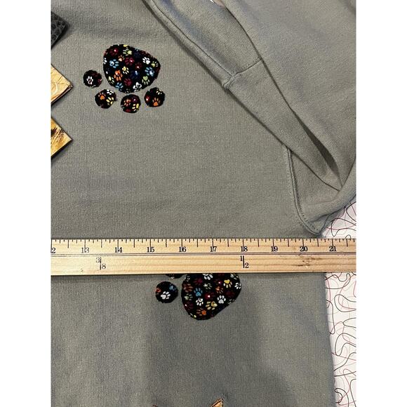 Hanes Cardigan Sweater Womens Medium Cat Applique Button Front Animal Novelty - Picture 11 of 13